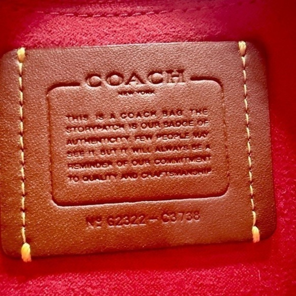 Coach Beat Saddle Bag Red Glovetanned Leather Crossbody C3738 Blue Strap - Picture 9 of 12